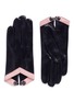 Main View - Click To Enlarge - MAISON FABRE - 'Cube' contrast trim lambskin leather short gloves