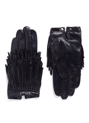 Main View - Click To Enlarge - MAISON FABRE - 'Deeva' fringe lambskin leather gloves