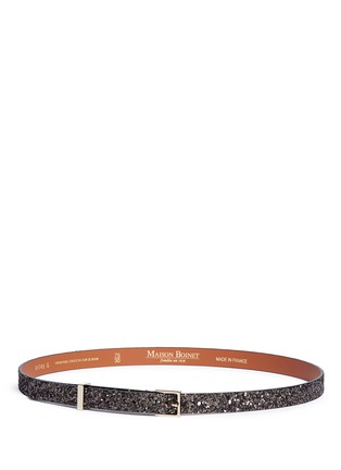 Main View - Click To Enlarge - MAISON BOINET - Coarse glitter leather skinny belt
