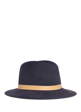 Main View - Click To Enlarge - JANESSA LEONÉ - 'Lucy' leather band wool felt fedora hat