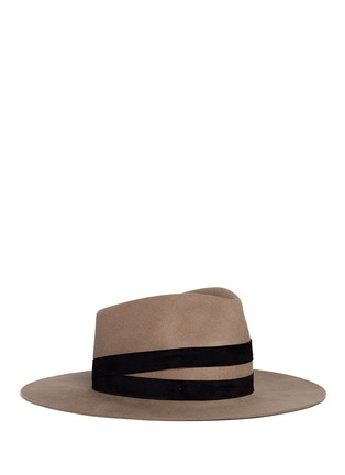 Main View - Click To Enlarge - JANESSA LEONÉ - 'Un' suede band wool fedora hat