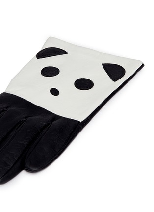 Detail View - Click To Enlarge - ARISTIDE - Panda face lambskin leather gloves