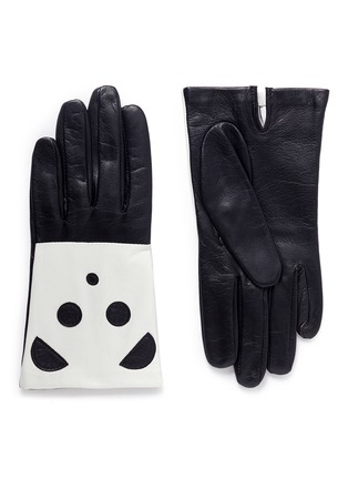 Main View - Click To Enlarge - ARISTIDE - Panda face lambskin leather gloves