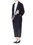 Figure View - Click To Enlarge - COMME MOI - Bead embroidery appliqué notch lapel wool coat