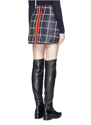 Back View - Click To Enlarge - COMME MOI - Wool grid windbreaker mini skirt