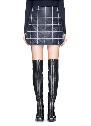 Main View - Click To Enlarge - COMME MOI - Wool grid windbreaker mini skirt
