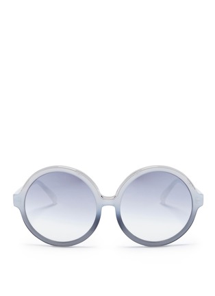Main View - Click To Enlarge - 10677 - Metal brow acetate oversized round sunglasses