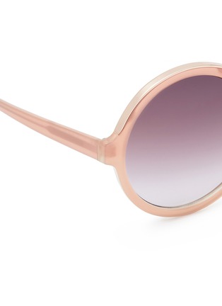 Detail View - Click To Enlarge - 10677 - Metal brow acetate oversized round sunglasses