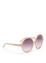 Figure View - Click To Enlarge - 10677 - Metal brow acetate oversized round sunglasses