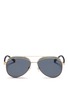 Main View - Click To Enlarge - 10677 - Colourblock metal aviator mirror sunglasses