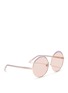 Figure View - Click To Enlarge - 10677 - Colourblock metal oversized round mirror sunglasses