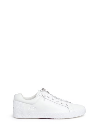 Main View - Click To Enlarge - ASH - 'Nirvana' mirror star patch leather zip sneakers