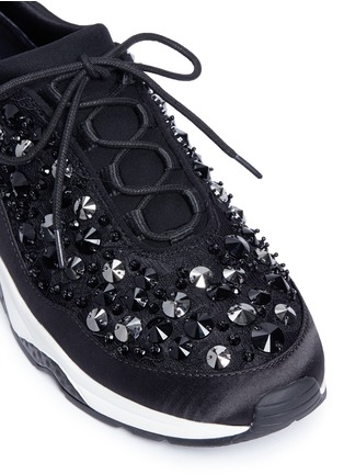 Detail View - Click To Enlarge - ASH - 'Muse Beads' embellished lace and satin sneakers