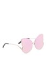Figure View - Click To Enlarge - MATTHEW WILLIAMSON - Butterfly frame metal mirror sunglasses