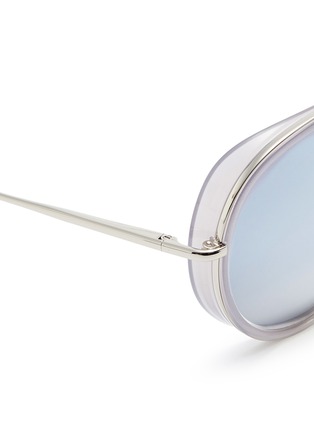 Detail View - Click To Enlarge - MATTHEW WILLIAMSON - Acetate front metal aviator mirror sunglasses