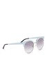 Figure View - Click To Enlarge - MATTHEW WILLIAMSON - Metal rim aluminium browline sunglasses