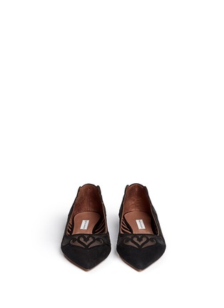 Figure View - Click To Enlarge - TABITHA SIMMONS - 'Mabel' swirl mesh suede skimmer flats