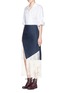 Figure View - Click To Enlarge - JINNNN - Miao fringe hem asymmetric wrap front denim skirt