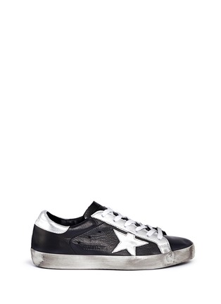 Main View - Click To Enlarge - GOLDEN GOOSE - 'Superstar' worn effect leather sneakers
