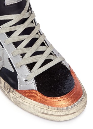 Detail View - Click To Enlarge - GOLDEN GOOSE - '2.12' leather combo high top sneakers