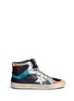 Main View - Click To Enlarge - GOLDEN GOOSE - '2.12' leather combo high top sneakers