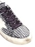 Detail View - Click To Enlarge - GOLDEN GOOSE - 'May' grid pattern mirror faux leather sneakers