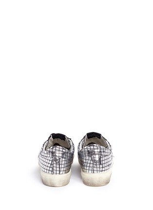 Back View - Click To Enlarge - GOLDEN GOOSE - 'May' grid pattern mirror faux leather sneakers