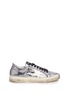 Main View - Click To Enlarge - GOLDEN GOOSE - 'May' grid pattern mirror faux leather sneakers
