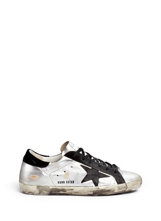 Main View - Click To Enlarge - GOLDEN GOOSE - 'Superstar' distressed leather low top sneakers