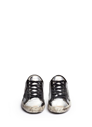 Figure View - Click To Enlarge - GOLDEN GOOSE - 'Superstar' distressed leather low top sneakers