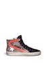Main View - Click To Enlarge - GOLDEN GOOSE - 'Slide' brush suede glitter high top sneakers