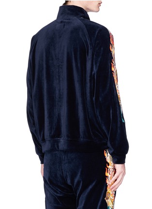 Back View - Click To Enlarge - DOUBLET - 'Chaos' embroidered velour track jacket