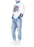 Figure View - Click To Enlarge - DOUBLET - Airbrush print fringe embroidered sweatshirt