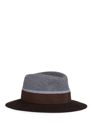 Main View - Click To Enlarge - MAISON MICHEL - 'André' colourblock rabbit furfelt trilby hat