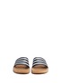 Front View - Click To Enlarge - ADIDAS - 'Adilette' stripe embossed leather cork slide sandals