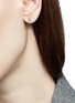 Detail View - Click To Enlarge - MARIA TASH - Baguette' diamond rose gold single threaded stud earring