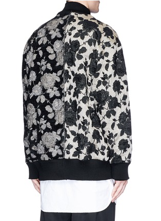 Back View - Click To Enlarge - SONG FOR THE MUTE - Patchwork floral jacquard bomber jacket