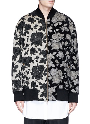 Main View - Click To Enlarge - SONG FOR THE MUTE - Patchwork floral jacquard bomber jacket