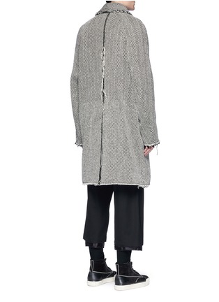 Back View - Click To Enlarge - SONG FOR THE MUTE - Mixed wool herringbone coat