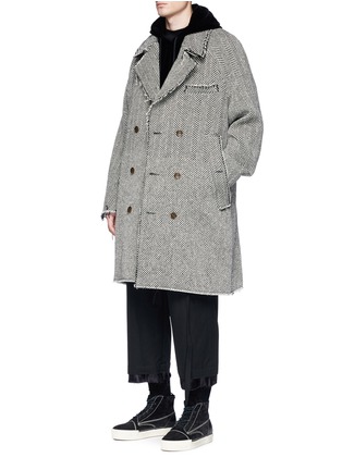 Figure View - Click To Enlarge - SONG FOR THE MUTE - Mixed wool herringbone coat