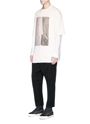 Figure View - Click To Enlarge - SONG FOR THE MUTE - 'Bird' print oversized cotton French terry T-shirt