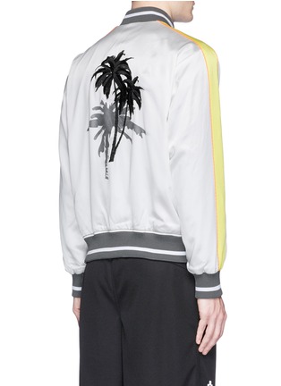 Back View - Click To Enlarge - SAAM1 - 3M reflective palm tree print reversible bomber jacket