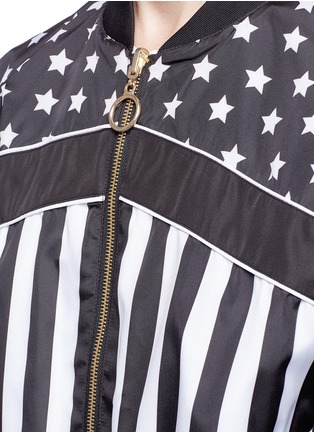 Detail View - Click To Enlarge - P.E NATION - 'Wild Pitch' star stripe print reversible bomber jacket