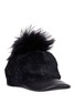 Main View - Click To Enlarge - KARL DONOGHUE - 'Cashmere Touch' fur pompom lambskin shearling baseball cap