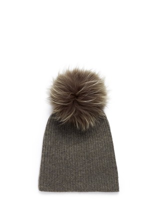 Main View - Click To Enlarge - KARL DONOGHUE - Raccoon fur pompom cashmere beanie