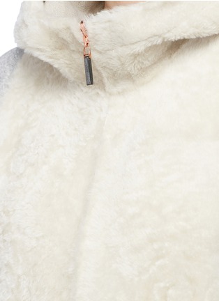 Detail View - Click To Enlarge - KARL DONOGHUE - Reversible lambskin shearling hooded gilet