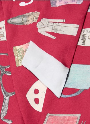 Detail View - Click To Enlarge - CJW - Illustration print skinny silk scarf
