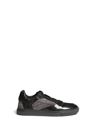 Main View - Click To Enlarge - BALENCIAGA - Tweed leather low top sneakers