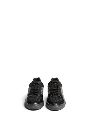 Figure View - Click To Enlarge - BALENCIAGA - Tweed leather low top sneakers