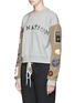 Front View - Click To Enlarge - P.E NATION - 'Box Out' mixed sports patch sleeve sweatshirt